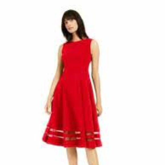 Red Calvin Klein Plus Size Dress - Picture 1 of 6